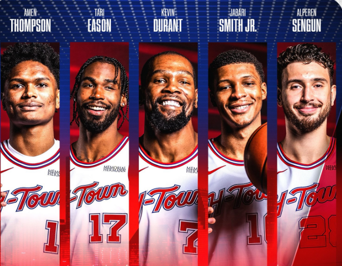 B体育赛事资讯-火箭变阵收奇效：6人上双+5人15+ 杜兰特引五高首发复仇尼克斯